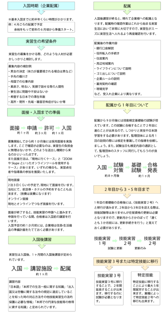 技能実習生の配属までの流れ大